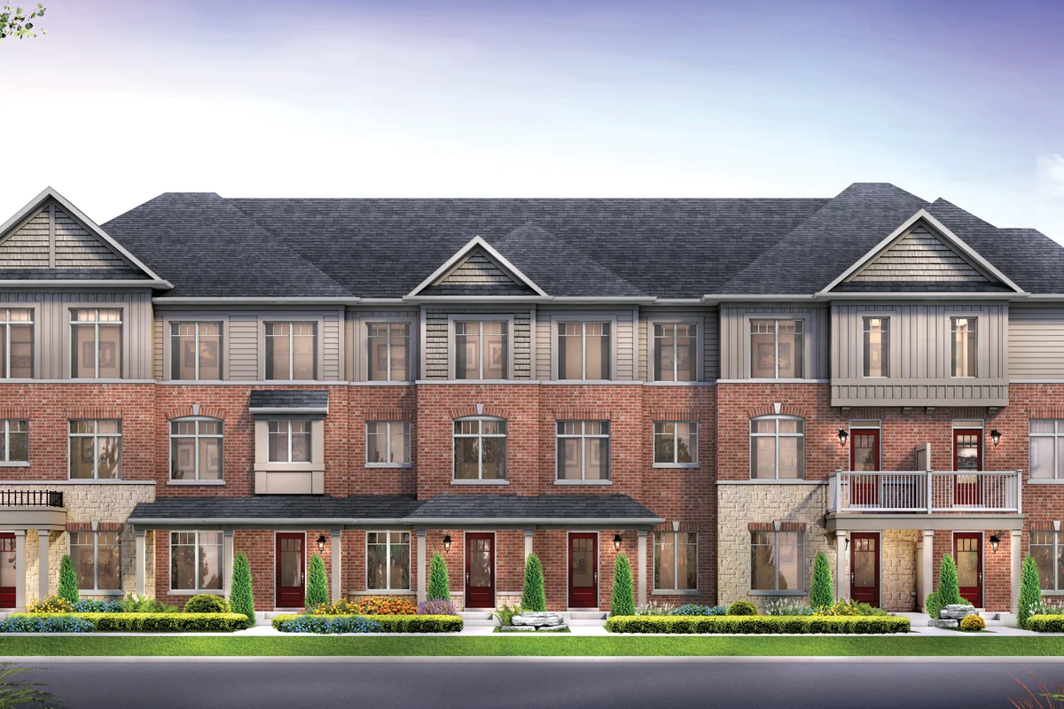 Trails of Whitevale Pickering — 17' freehold townhome front elevation