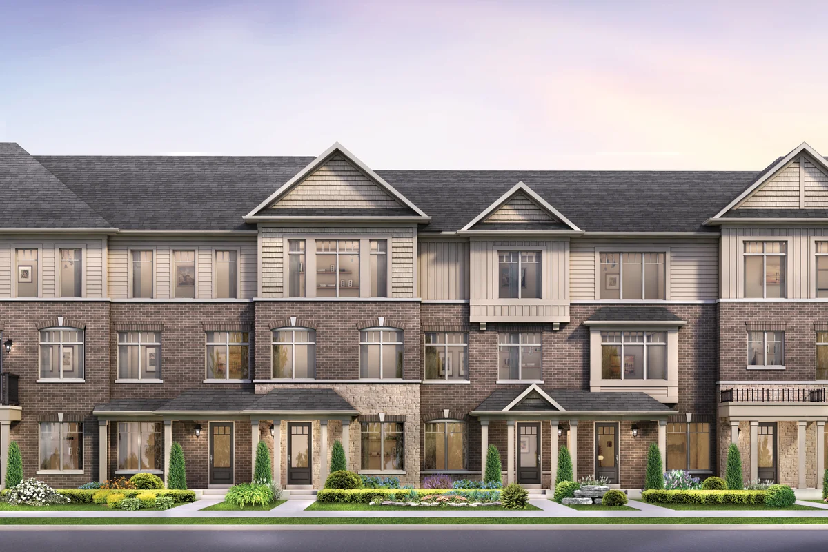 Trails of Whitevale Pickering — 17' freehold townhome street elevation