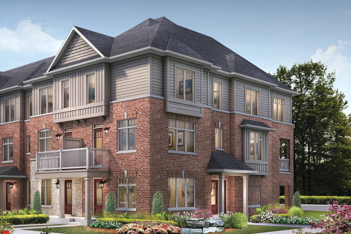Trails of Whitevale Pickering — 17' freehold townhome exterior rendering