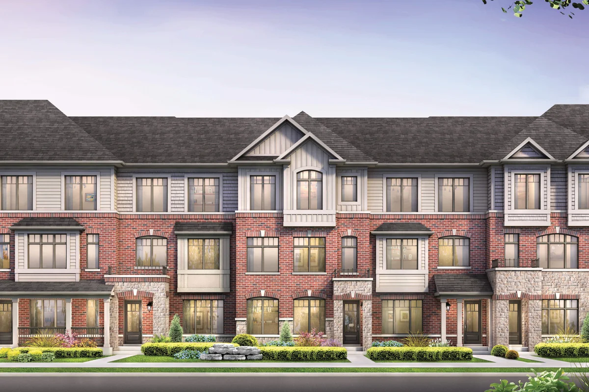 Trails of Whitevale Pickering — 20' freehold townhome exterior rendering
