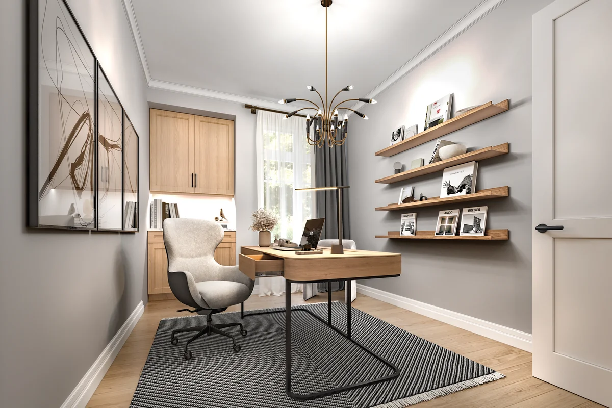 Trails of Whitevale Pickering — home office interior rendering 36' detached