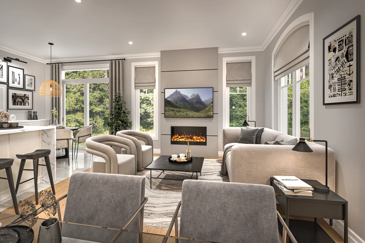 Trails of Whitevale Pickering — open-concept living room interior